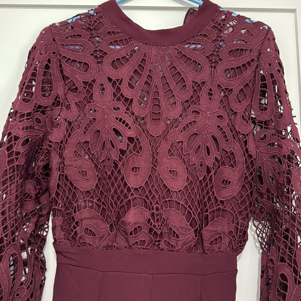 Valentine maroon/wine colored jumpsuit. Size Medium.
